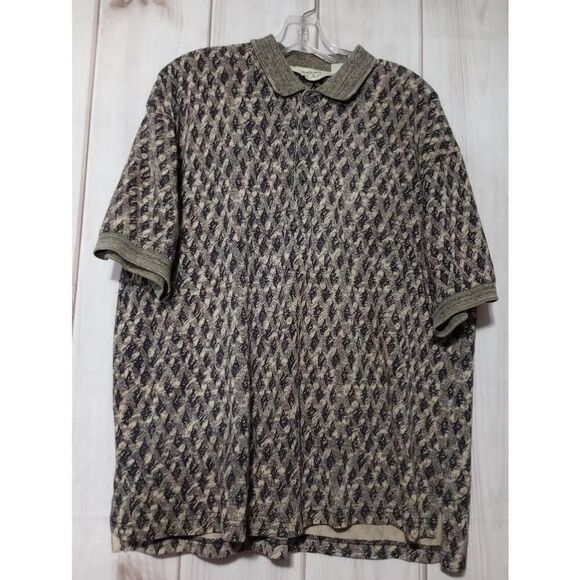 Reebok Golf Shirt Men's extra large Polo Navy Tan Short‎ Sleeve - Picture 1 of 8